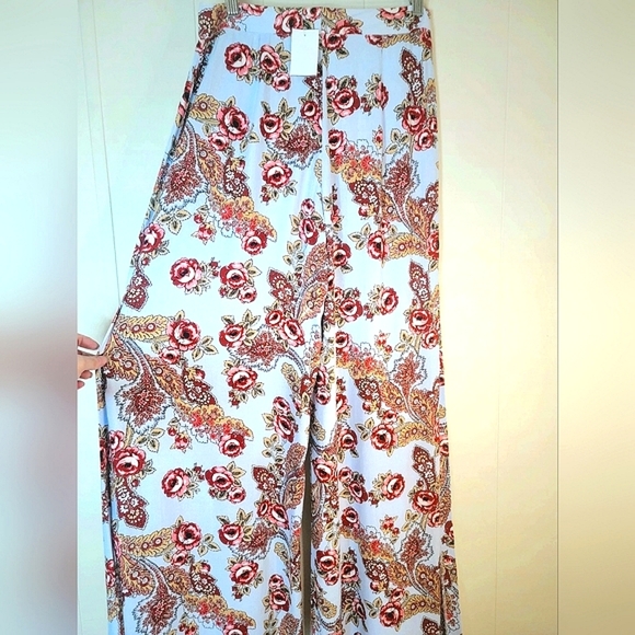 WAYF Small Paisley Floral Wide Leg Pants NWT - Picture 2 of 13